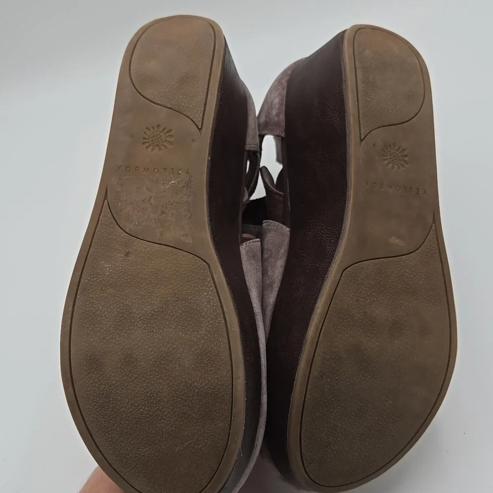 Yellowbox | Balera Taupe Suede Wedge Heel Ankle Booties Size 9